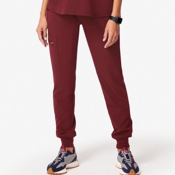 Figs Pants - FIGS Zamora Jogger Burgundy Limited Edition